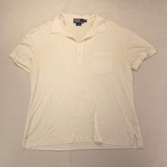 Polo by Ralph Lauren Custom Fit Collared Polo Shirt Mens Size XL White - Picture 2 of 9